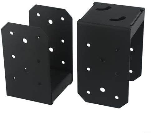 Gdfnmogo Ancoraggio regolabile in acciaio zincato con rivestimento antiruggine per pali in legno da 3,5 x 3,5 cm, supporto per ponte in cemento o legno, recinzione, pergolato, 10 x 10 cm