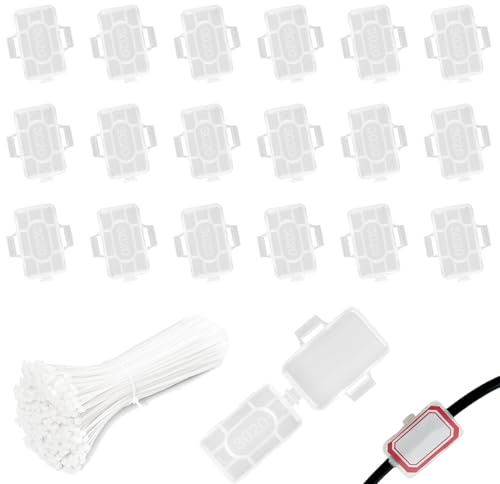 TILONKJ 40 PCS Étiquettes Pour Câbles,Étiquette Cable Electrique,Étanche Transparent Marquage de Cable Avec Serre Imperméables Étiquettes de Fils Pour L'étiquetage et Le Tri de Câbles de Toutes Sortes