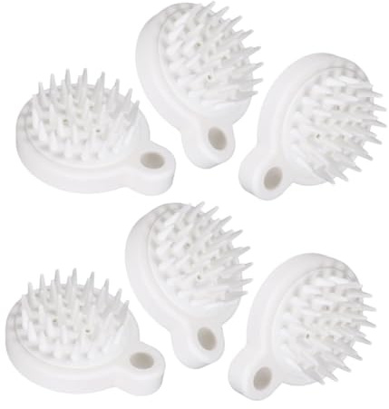 TOPPERFUN Brosse de Massage du Cuir Chevelu Lot de 6 Pièces Blanche Brosse Exfoliante pour Shampoing Outil de Nettoyage Profond Antipelliculaire Massage Méridien Relaxant Soin