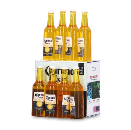 Il set di accessori per casa delle bambole SustVita 1:12 include mini bottiglie di birra per casa delle bambole da 8 pezzi, pezzi in resina con dettagli vivaci per bar, pub e