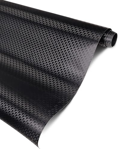 Arespark Pellicola adesiva in carbonio per auto, colore nero lucido, 30 x 150 cm, con struttura a canali d'aria, in vinile cromato opaco, autoadesiva, per auto, moto e interni, rimovibile senza