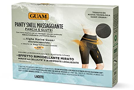 Guam Panty Snell Massaggiante, Colore Nero con Alghe Marine, XS/S (38-40)