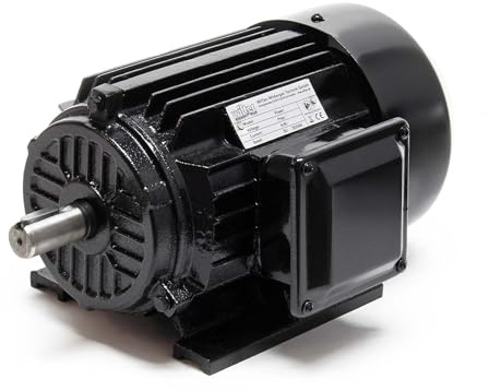 Wiltec Profi Elektromotor 400 V 1,5 kW (2 PS) 3-phasig 2-polig E-Motor in Bauform B3 2830 U/min mit Kupferwicklung, Drehstrommotor