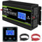 NOVOPAL 2000W Pure Sine Wave Inverter 24V to 230V 240V Car Power Converter with LCD Display, 2 UK Outlets,1 USB Port,Remote Control for Motorhomes, Truck, Boat, Camping, Household, Van
