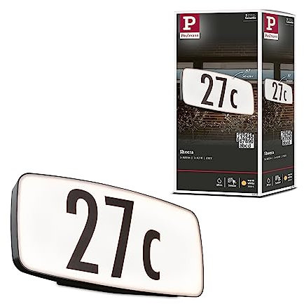 Paulmann 94506 LED Außenleuchte Hausnummernleuchte Sheera seewasserresistent mit Dämmerungs-/Bewegungssensor IP44 incl. 1x6,5 W Warmweiß 3000 K