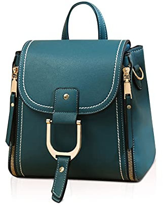 NICOLE & DORIS Rucksackhandtaschen Damen Rucksack Klein PU Leder Daypack Damen Mini Rucksack Mode Wasserdicht Frauen Reise Rucksack Handtasche Tagesrucksack für Mädchen Cityrucksack Blau