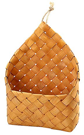 Cesto Portaoggetti Intrecciato Appeso, Cesto Di Fiori In Rattan Di Vimini Fatto A Mano, Appendiabiti Per Vasi Di Fiori Cesto Per La Spesa Decorativo Da Parete Utilizzato Per La Conservazione(30 cm)