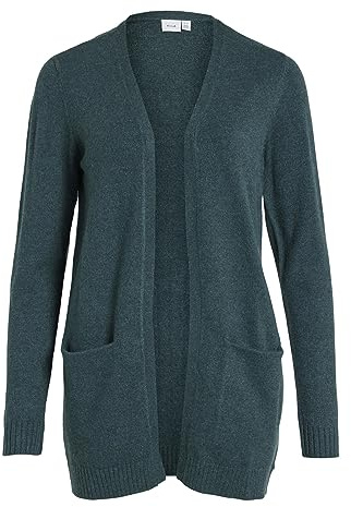 Vila VIRIL Basic Cardigan en Tricot pour Femme, Ponderosa Pine/détail : mélange foncé, XL