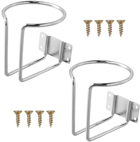 2 Pieces Universal Stainless Steel Mug Bottle Holder, Boat Ring Drink Holder Silver, Stainless Steel Ring Cup Holder, RV Bottle Holder, for Marine Yacht Truck RV Trailer Boat Car Hardware