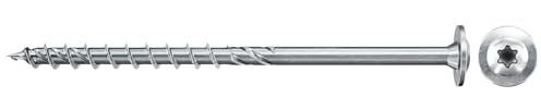 fischer PowerFast II Spanplattenschraube 6,0 x 240, Tellerkopf mit Innenstern TX, Teilgewinde, Schraube für Holzverarbeitung, reduziert Einschraubwiderstand & Einschraubzeit, gvz, 100 Stück