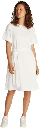 Tommy Hilfiger Vestido Envolvente Mujer Modern Cody con cinturón, Blanco (Ecru), L