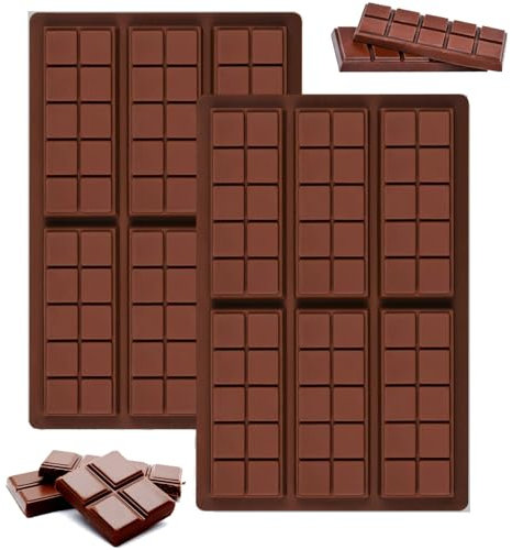 2 Stück Schokoladenform Silikon, Tief Silikonform Schokolade Brechbare Schokoladenformen BPA-frei Antihaft Pralinenform Silikon für Schokolade Praline Süßigkeiten (Schokoladenform-B)