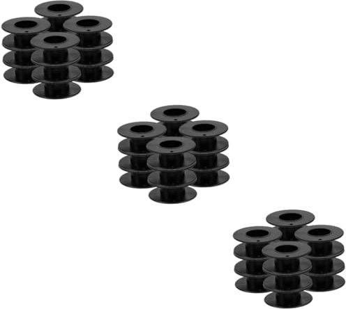 STOBOK 3 Sätze Kunststoffdrahtspule Fäden Fußpedalmatte Für Nähmaschinen Stränge Nähmaschinenfußnähmaschinen Gesteckt Faden Tragbare Spulen Tragbare Nähspulen Plastik Black 12 Stück * 3