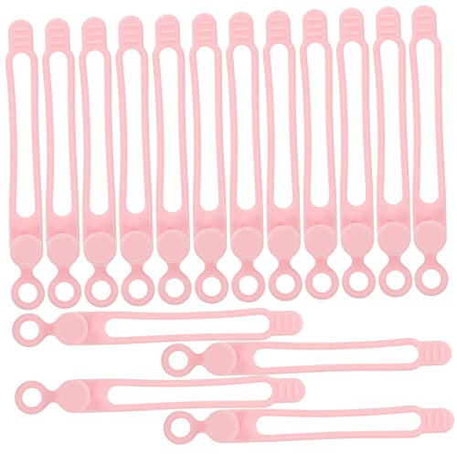 jojofuny 16piezas Correas De Para Organización De Cables Enrolladores De Cables Usb Soporte Para Casa y Color Rosa
