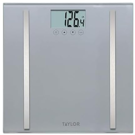Taylor Digital Body Composition Scale, Bathroom Scale for Body Weight, Measures Body Fat, Body Water, and Muscle Mass Percentages, 8 User Recognition, 400 lb Capacity, Charcoal