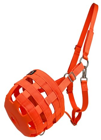 BARN & STABLE Bozal de pastoreo de caballos con cabestro ajustable, fácil de respirar, ajuste cómodo con hebillas y correas que evita la laminitis