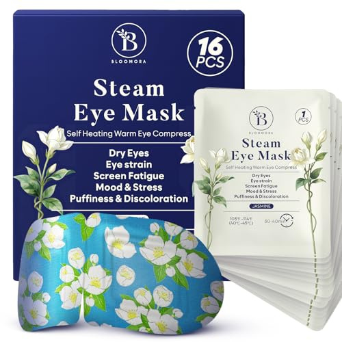 Ångmask med ögonmask jasmin ögonmask värmande engångs 16 stycken | Värmer upp till 40 till 45 grader utan mikrovågsugn behövs
