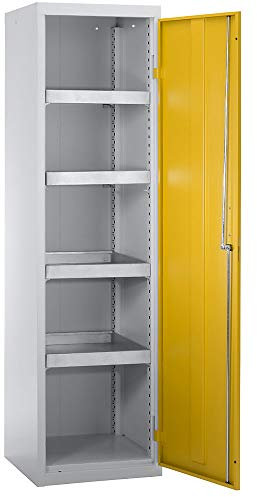umweltschrank m.4 wannen 10L O. aération H1800 x B500 x t500 mm siganlgelb/Gris clair