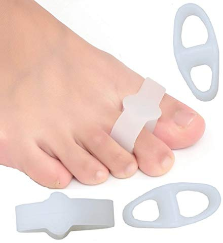 4 separadores de gel suave de silicona, separadores de dedos para terapia de hallux valgus y prevención de dolores y relajación de los pies, dos dedos de los pies, protección para pelotas, para
