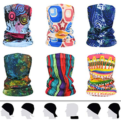 flintronic Multifunktionstuch Gesichtsmaske Elastische Schlauchtuch Mundschutz Maske Herren/Damen Halstuch Kopfbedeckung Sonnenschutz Maske Balaclava Loop-Schal für Yoga Laufen Wandern