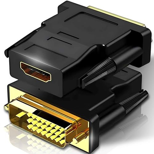 Retoo DVI-D auf HDMI Adapter mit 1080p und Audio, Bidirektional DVI-Stecker auf HDMI-Buchse Konverter FHD, Digital Compact AV Adapter für PC, Monitor, Projektor, Computer, Xbox und Mehr, Schwarz