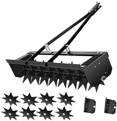 WETOXL 35-Inch Spike Tow Behind Aerator for Lawn Tractor, Pull Behind Aerator for Riding Mower with Steel Tines, Tractor Aerator for Farm