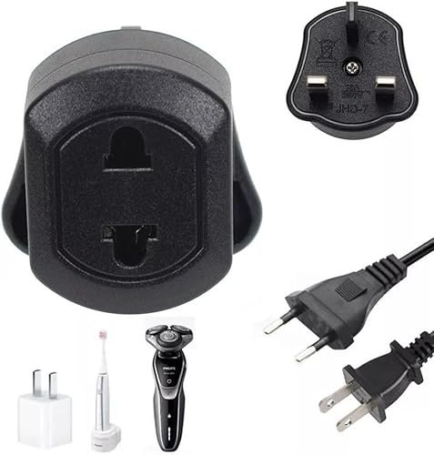 Toothbrush Adapter Plug Uk, Converter Adapter Plug Charger Uk Heavy Duty Socket Converter Uk With 1A Fused Adaptor Plug For Shaver Adapter Plug Uk & Toothbrush Plug Adapter Uk. (1)