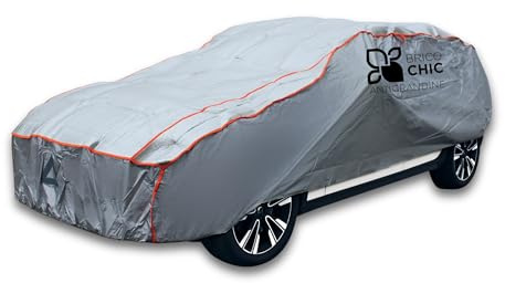 Brico Chic Funda antigranizo para Coche, 460 x 178 x 155 cm, Funda Protectora para Coche y SUV, Anti Granizo, Anti UV, Impermeable, Resistente, Exterior, 4 Estaciones, Talla S/M