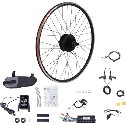 Zoobotanica 36 V 250 W 28 tum 29 tum Ebike konverteringssats elektrisk cykel konverteringssats LCD-skärm inbyggd styrenhet PAS (bakhjul, 36 V, 250 W)