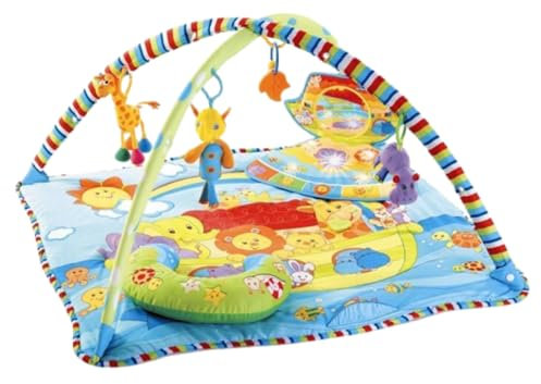 Baby Spielmatte mit Musik – Krabbeldecke & Erlebnisdecke Discover, weiche Spieldecke mit Spielbogen und Hänge-Spielzeug