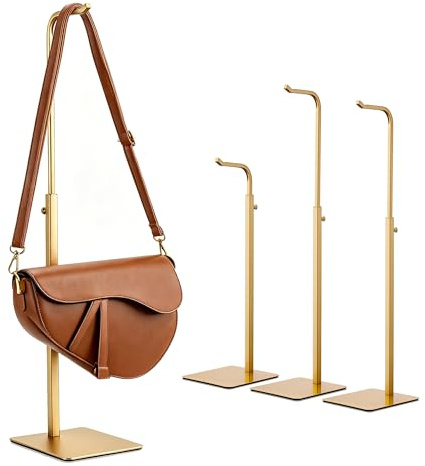Josmimic Lot de 4 supports de sac à main - En métal - Réglable en hauteur - Pour sacs à main, bijoux et accessoires - Organiseur de sac stable pour armoire et comptoir de magasin
