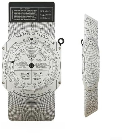 E6B Aviation Plotter - Regla de cálculo manual con corrección del viento y estimador de combustible para planificación de vuelos, 23 x 12 cm (E6B-M)