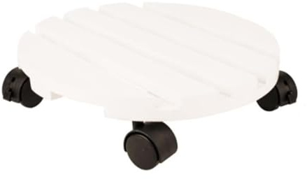 Blomkruksunderlägg Med Hjul Växtvagn Med Rullblomkruka Lämplig For Inomhus Och Utomhus Plantunderlägg(White)