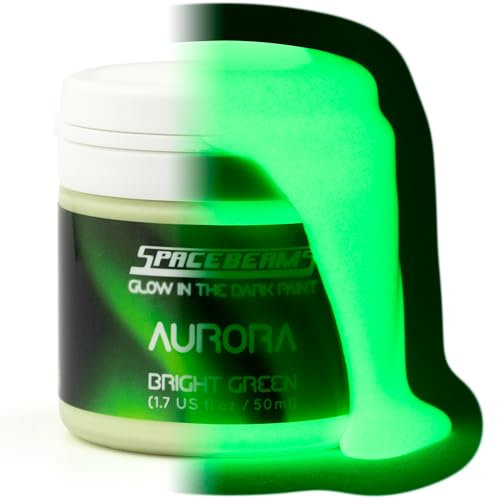 SpaceBeams Aurora Im Dunkeln Leuchtende Farbe (50ml) Strahlend Grünes Leuchten Im Dunkeln, Ungiftig, Auf Wasserbasis