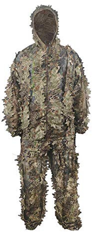 HYFAN Ghillie Anzüge 3D Blätter Wald Camouflage Kleidung Outdoor Army Military Camo Kleidung für Jungle Jagd, Paintball, Airsoft, Wildlife Fotografie (Grün)