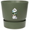 Elho Greenville Rond 30 - Pot De Fleurs avec Un Réservoir d'eau Intégré - Interieur & Extérieur - Plastique 100% Recycle - Ø 29.5 x H 27.8 cm - Vert/Leaf Green