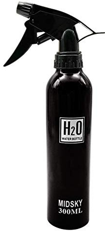 Bottiglia Spray Vuota in Alluminio per Parrucchieri 300 ml Spruzzino Nebulizzatore Parrucchiere Flacone Spray per Capelli Riutilizzabile per Parrucchiere Barbiere (Nero)