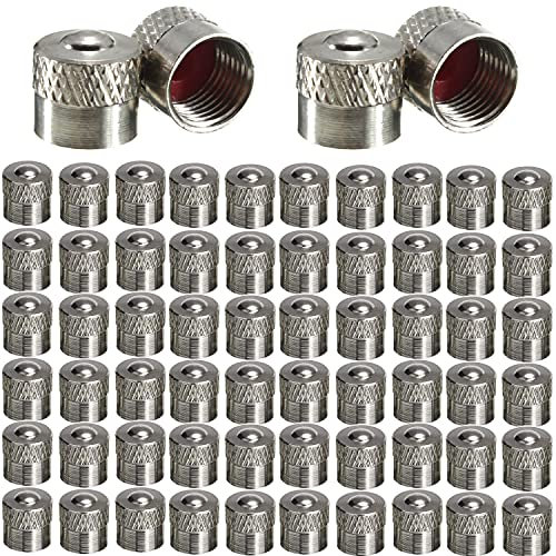 RUNCCI-YUN Coprivalvola Pneumatici Tappi Valvola in Alluminio Auto Tappi Antipolvere di Pneumatici Ruota Stelo Valvola Cappucci delle Valvole, 60Pezzi (Argento)