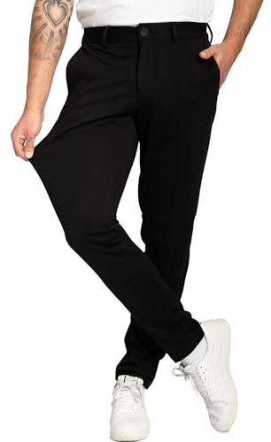Performance Pants Herren Schwarz (Größe 32W/32L) - Stilvolle Herren Hosen Stretch - Chino Hose Stretch - Stilvolle Anzughose - Modische Praktische Männer Hosen für Business & Freizeit