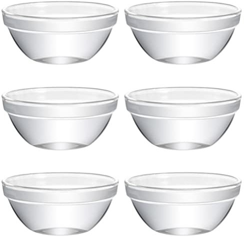 HOLIDYOYO 10 Piezas Cuencos De Cristal Para Postres Y Gelatinas Con Diseño Transparente Resistentes Al Microondas Y Refrigerador Para Cocina Y Servir