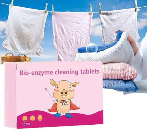 Compresse multifunzionali per la pulizia dei bio-enzimi, sale esplosivo bio-enzimatico, detergente per sciogliere compresse concentrate, pulizia lavanderia, rimozione ingiallimento, olio (1 scatola)