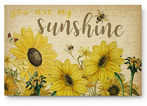 Badematte 40X60Cm Du Bist Mein Sonnenschein Sonnenblume Rustikal Fußmatte Waschbar Badteppich Antibakterielle Carpet Für Haustür Außen