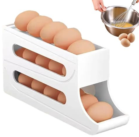 White Organisateur D'oeufs De Cuisine Distributeur D'œufs Pour Réfrigérateur HANCHES Boite A Oeufs Frigo Peut Mettre Environ 16 Œufs Support Distributeur D'œufs Convient Aux Ustensiles De Cuisine