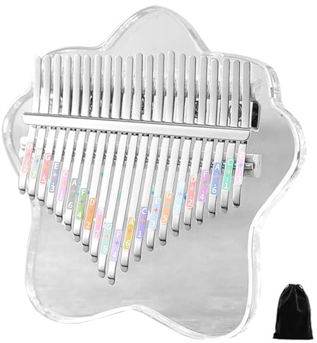 Kalimba Thumb Piano 21 Engraved Keys Acrylic Finger Thumb Piano with 3 Mode Easy to Play Rich Sound for Beginners Musicians