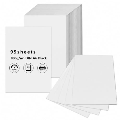 95 Hojas de Cartulina Blanca A6, Tarjetas Cartulina Flashcards Blanco, Tarjetas Blancas para Imprimir, Papel para Escribir Imprimir Manualidades Dibujar Pintar Postales(148 x 105 mm)