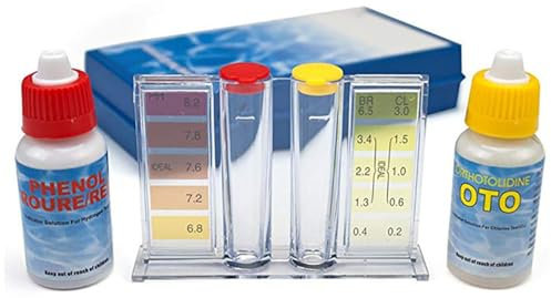 Kit De Test De Qualité De L'eau De Chlore PH, Boîte De D'eau, Kits De Chimique De L'Eau De PH Et De Chlore Libre, Boîte De Test D'Eau Acide-Base Pour Testeur De Piscine