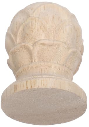 Toddmomy Remates de Madera Cabeza de Piña Tallada para Barras de Cortina y Muebles, Estilo Europeo, Instalación Sencilla, Ideales para Decoración de Interiores y Mejoras Hogar