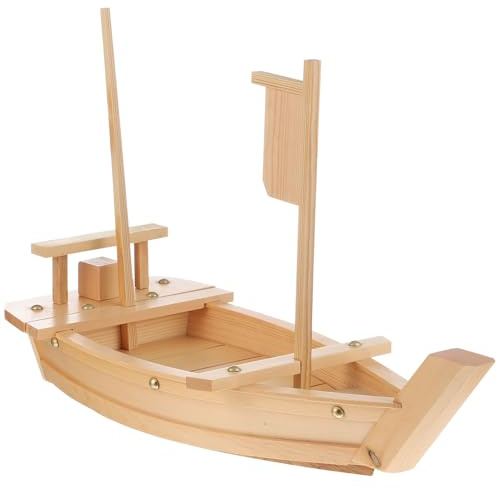 Healifty Vassoio da Portata per Sushi in Legno 50 Cm a Forma di Barca, Piatto Espositivo per Sashimi e Alimenti in Stile Giapponese, Decorazione Tavola per Ristoranti, Sushi Bar e Buffet