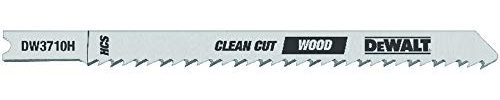 DEWALT DW3710H 4-Inch 10 TPI Fine Smooth HCS U-Shank Woodcutting Jig Saw Blade (5-Pack)