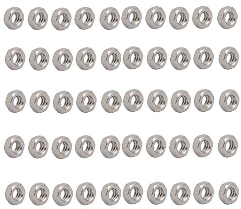 uxcell 50pcs 1/8-40 BSW Thread 304 Stainless Steel Thread Hexagon Nut 50pcs